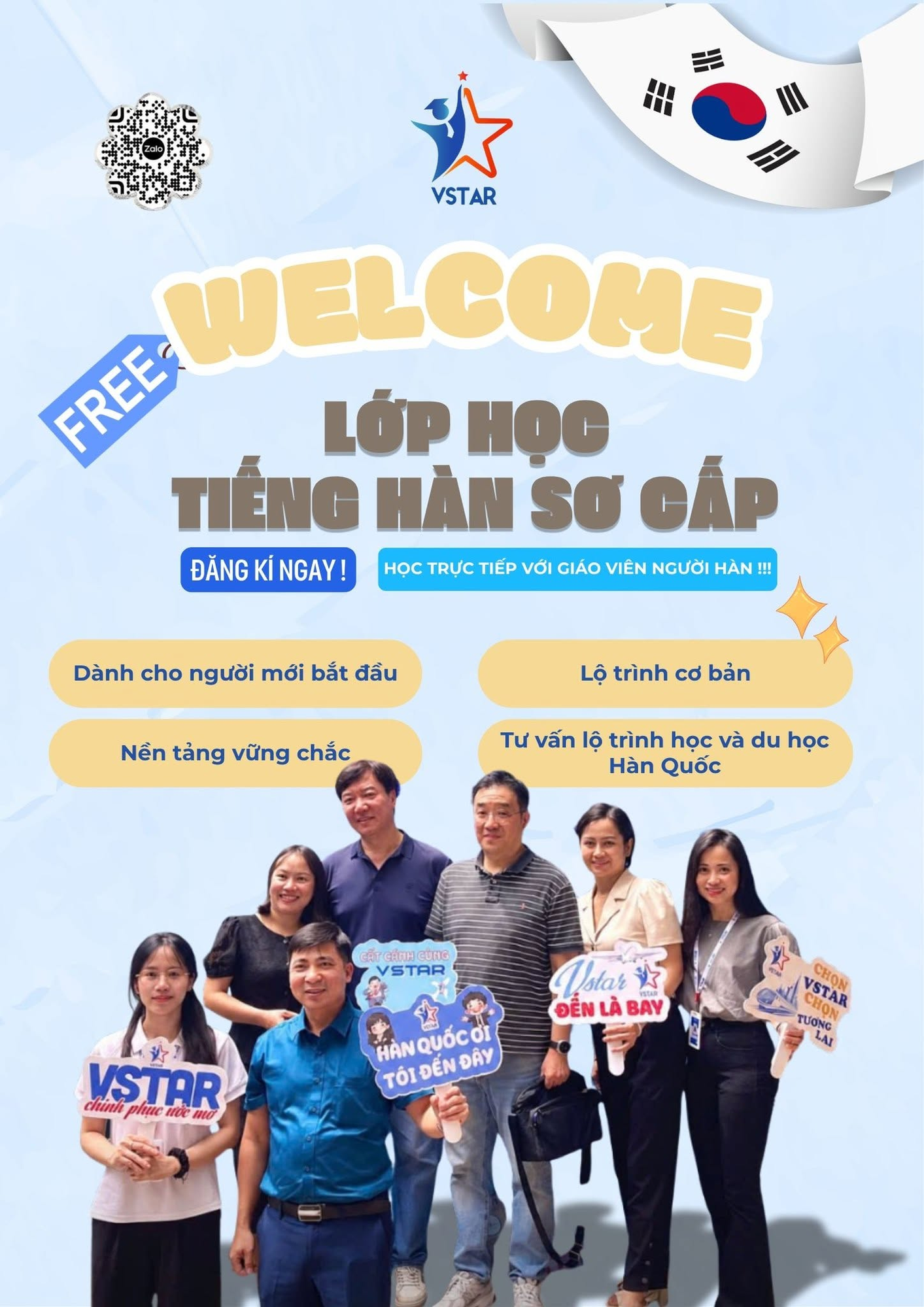 Lớp học tiếng Hàn sơ cấp miễn phí tại VSTAR